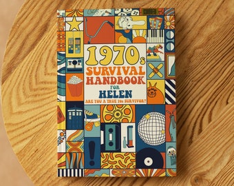 Personalised 1970s Nostalgia Survival Book, UK British Nostalgia Book for 70s Kids, Growing Up in The 1970s, UK Nostalgia Gift Handbook