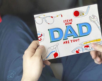 Personalised 'How Dad Are You' Mini Book for Fathers, Father's Day Gift, Gifts for Dad from the Kids, Activity Book for Dad, Summer Activity