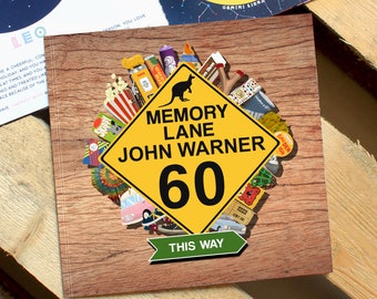 Australia Edition Personalised 60th Birthday Book, Memory Lane Birthday Gift, Personalized 60th Birthday Gift, Birthday Fact Book Gift