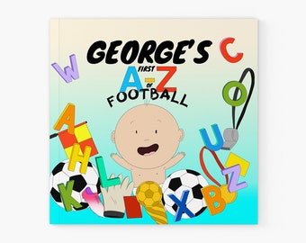 Personalised Baby's First A-Z of Football Book, Personalized Book for New Baby, New Dad Football Gift, Baby's First Football Gift, Alphabet