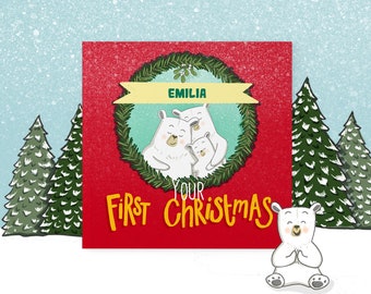 Personalised Baby's First Christmas Book, Personalized 1st Christmas Gift for Babies, Baby Boy Baby Girl First Christmas