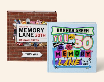 Personalised 30th Birthday Memory Lane Book UK Edition Nostalgic Milestone Gift, 90s 00s Decades