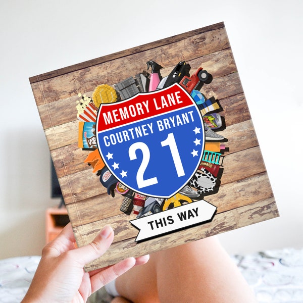 USA Edition Personalized 21st Birthday Book, Memory Lane Birthday Gift, Personalised 21st Birthday Gift, Birthday Fact Book Gift | 21