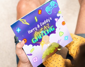 Personalised Father's Day A-Z of Gaming Book, Personalized Book for New Baby, New Dad Gaming Gift, Baby's First Gaming Gift, Alphabet