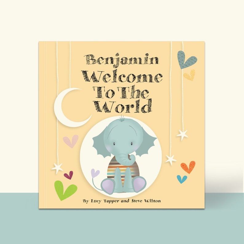 EUROPESE KLANTEN, Welkom in de wereld Gepersonaliseerd nieuw babyboek, cadeaus voor nieuwe baby, gepersonaliseerd doopcadeau, doopboek afbeelding 1