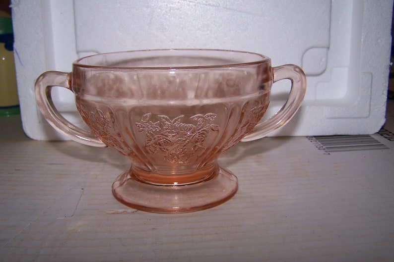 Vintage Depression Glass Sugar Bowl, Orange Depression Glass Etsy