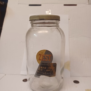 vintage Zest Jam Jar, Old Labeled Jar