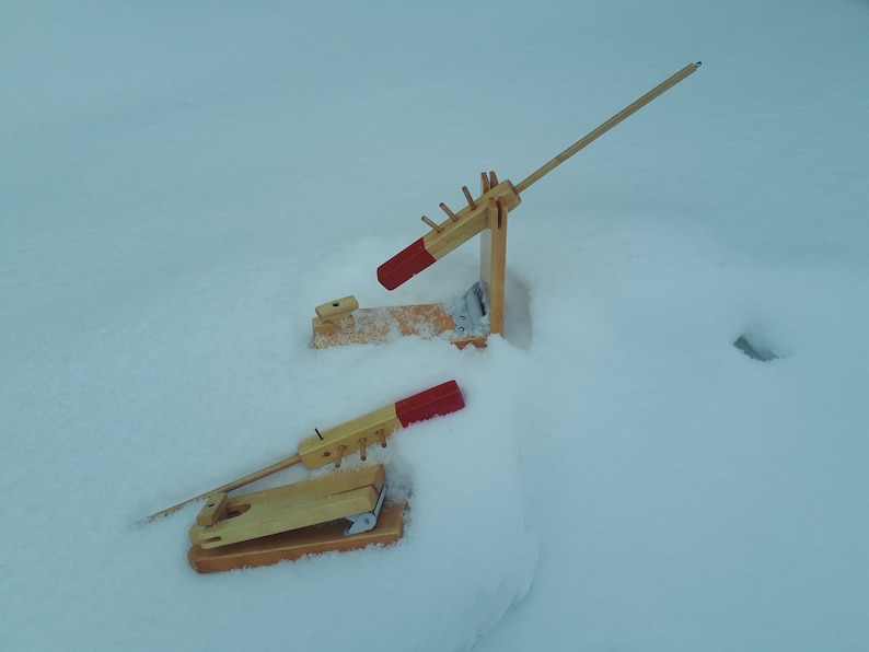 Handmade Wooden Ice Fishing Tip Ups Etsy