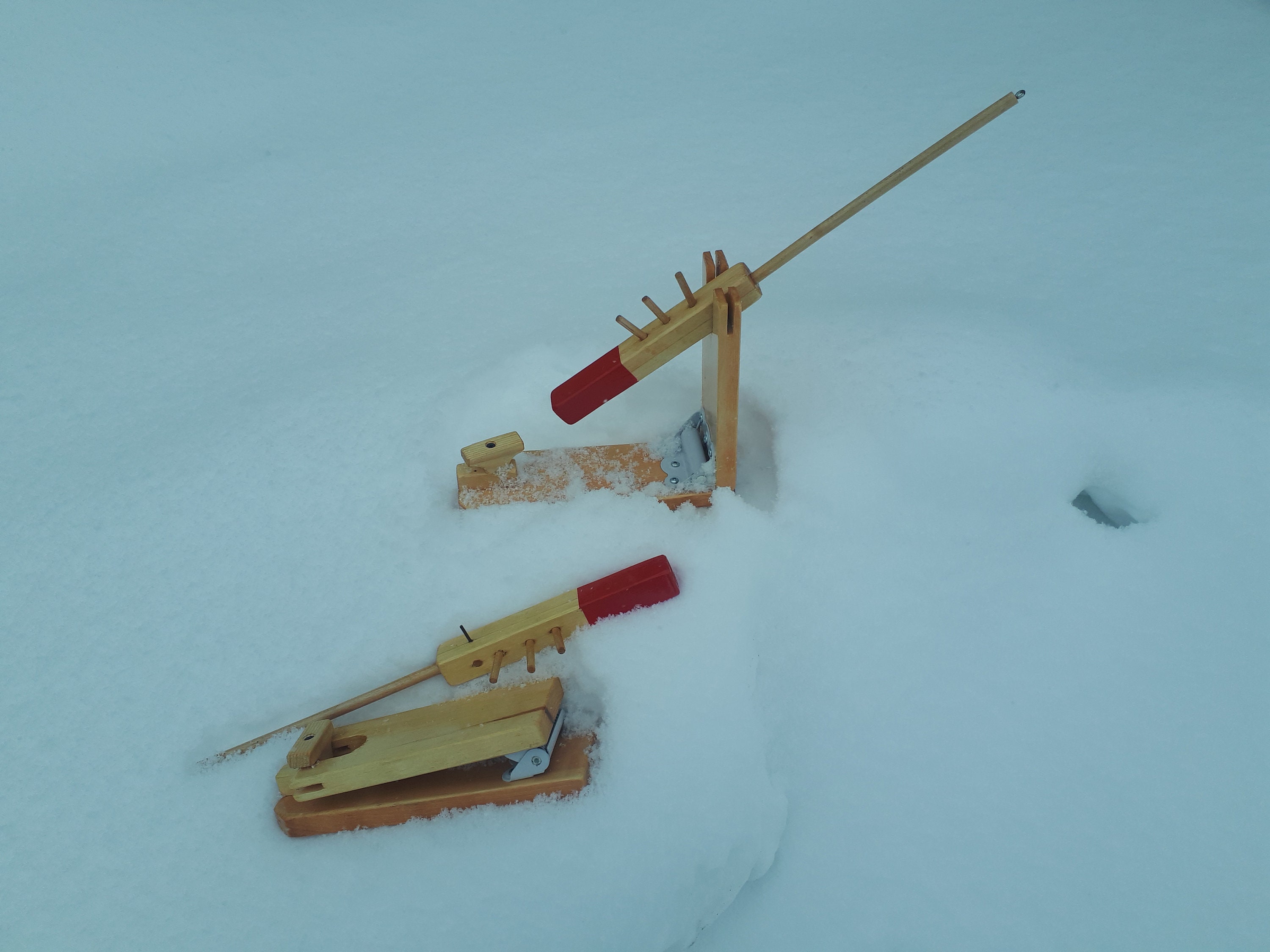 Handmade Wooden Ice Fishing Tip Ups -  Finland