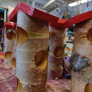 Natural Log Full Round Suet Bird Feeder