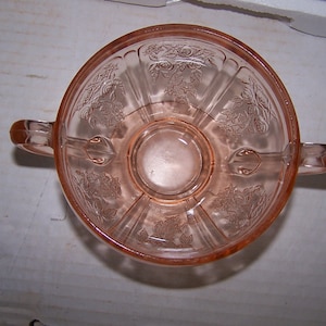 Vintage Depression Glass Sugar Bowl, orange depression glass