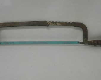 Early 1900's Adjustable Hacksaw, Vintage Metal Cutting Saw