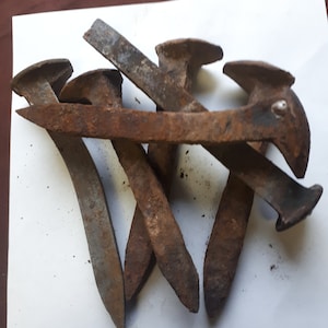 Lote de 6 clavos de ferrocarril antiguos