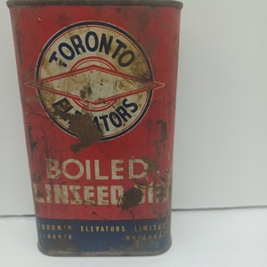 Empty Toronto Elevators Ltd Boiled Linseed Oil Tin