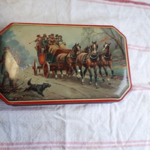 Boy Blue Toffee Tin with Horse Carriage on Lid