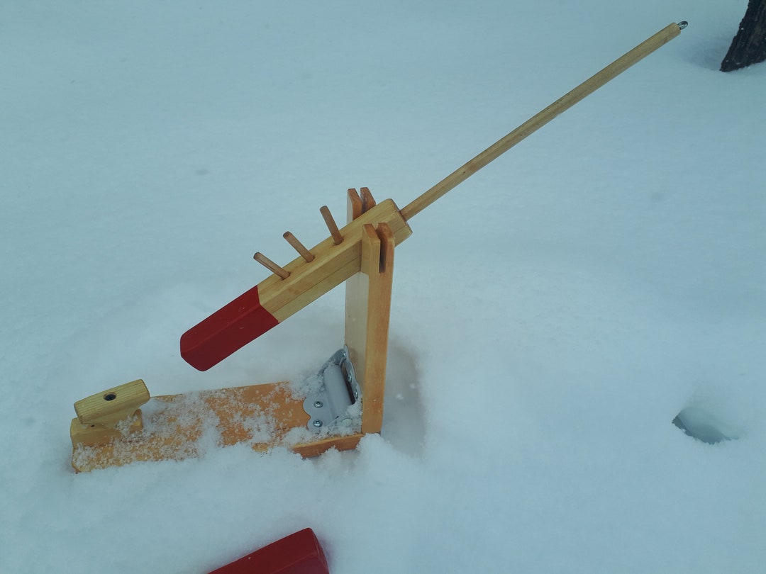 Handmade Wooden Ice Fishing Tip Ups -  Sweden