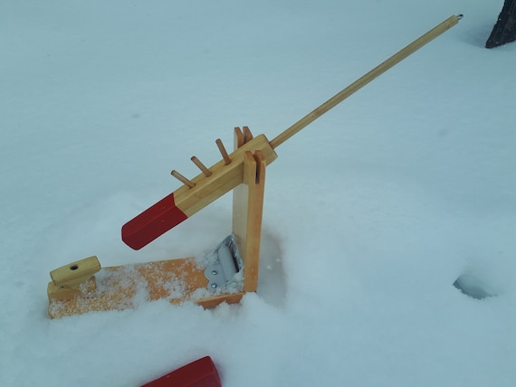Handmade Wooden Ice Fishing Tip Ups Etsy