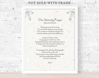 SERENITY PRAYER, Inspirational Christian Religious Poem, Reinhold Niebuhr, Pastor's Office, 8x10 & 11x14 Print (Unframed)