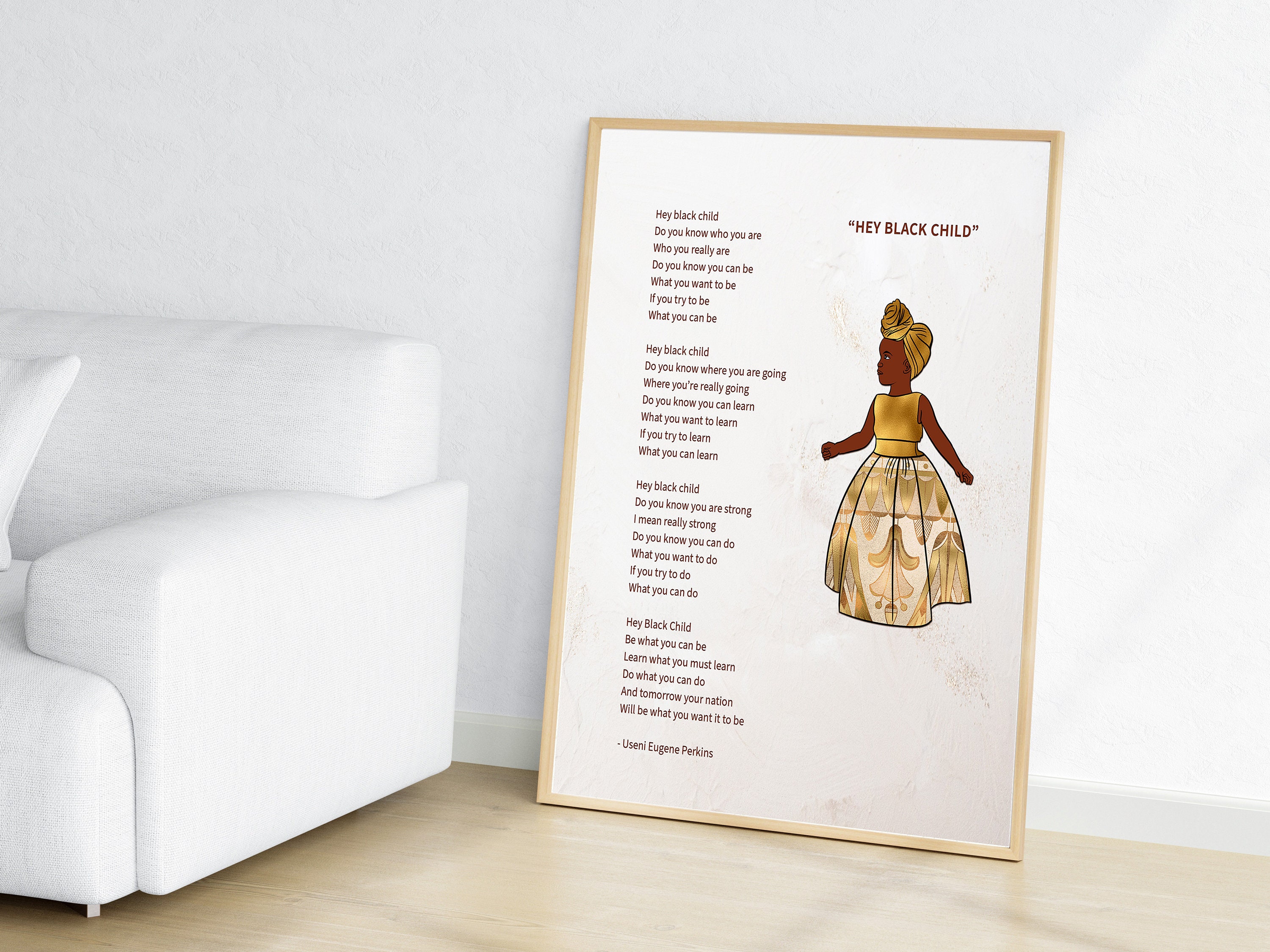 Hey Black Child Poem Print, Africanamerican Girl Art (unframed) Etsy