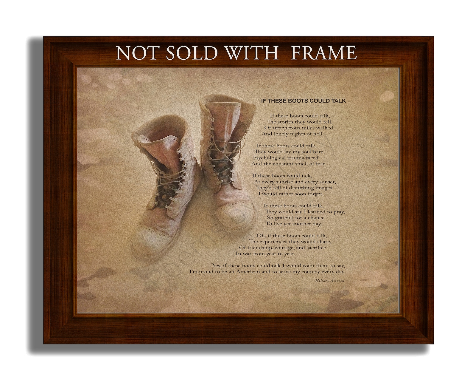 MILITARY SOLDIER GIFT, Army Life, Military Boots, Original Poem if