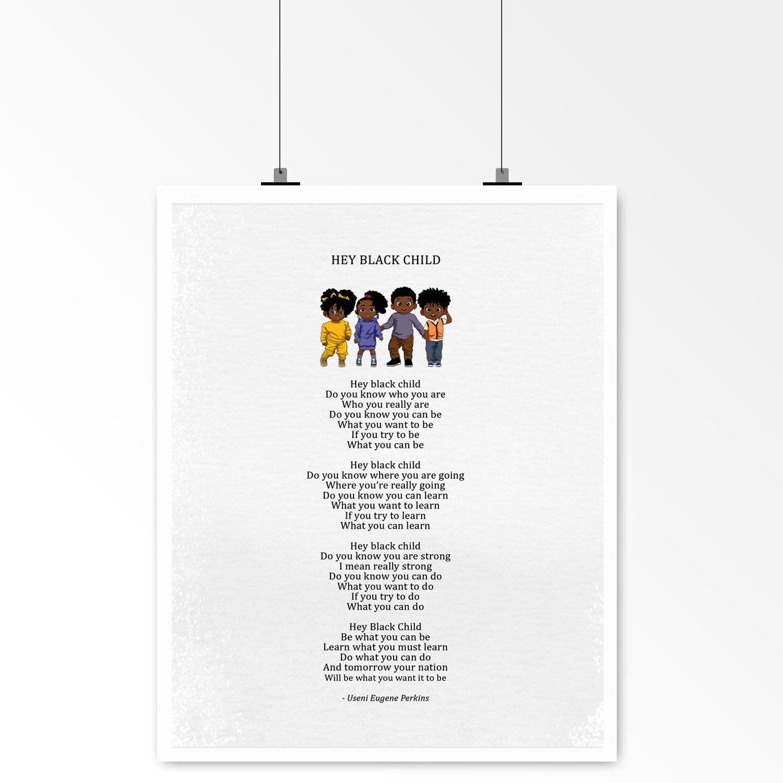 HEY BLACK CHILD, Black African-american Inspirational Poem for Children ...