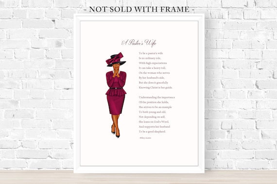 African-American First Lady Poem, Pastor's Wife Gift, 8x10 Print (Unframed)