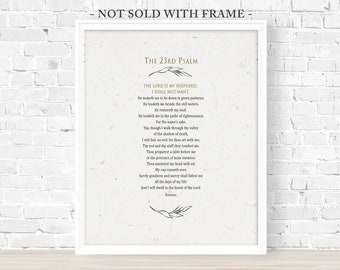 PSALM 23, Christian Bible Scripture Verse, Pastor Appreciation Day Gift, Religious Home Décor 8x10 & 11x14 Wall Art Print (Unframed)