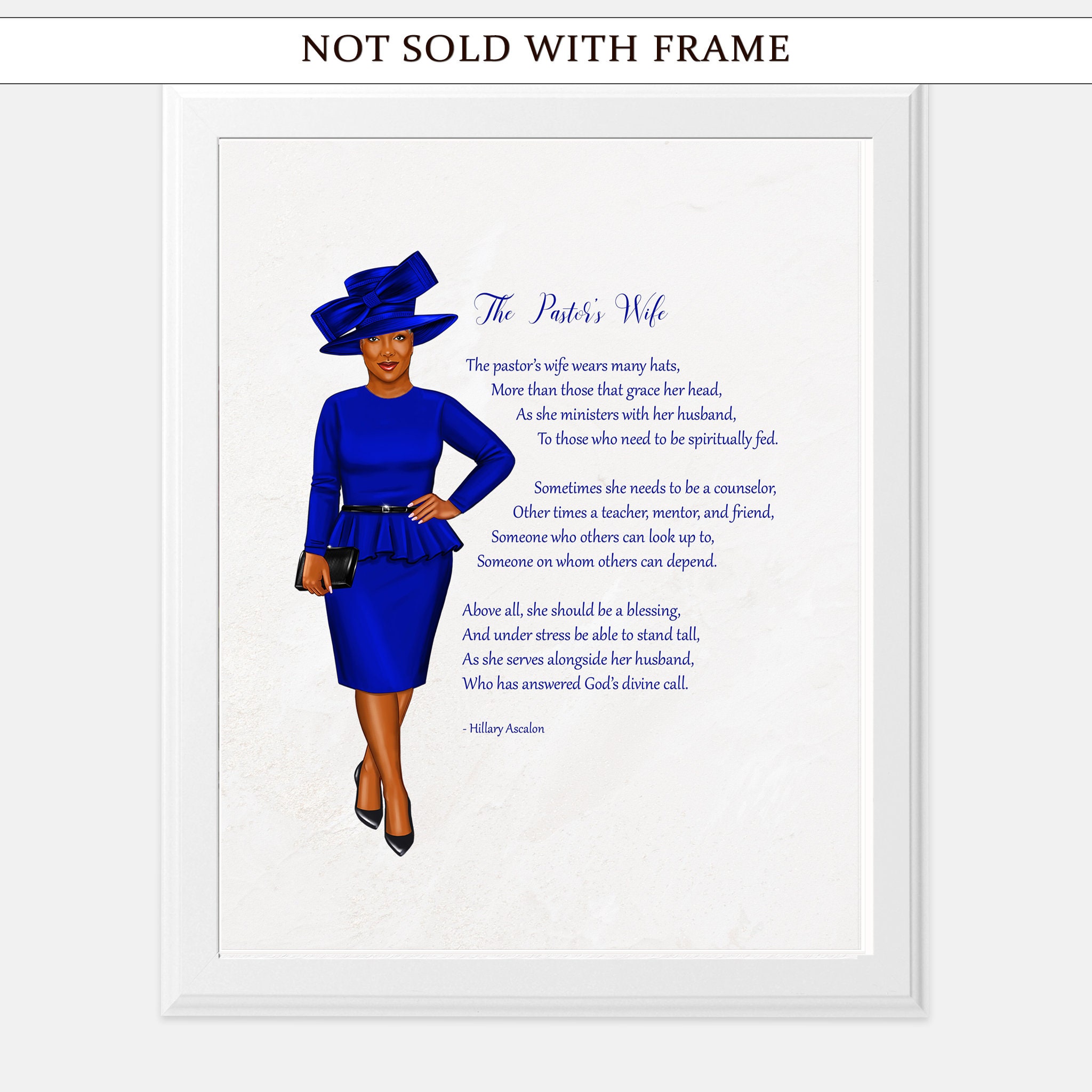 African American First Lady Poem Print, Pastor's Wife Gift (5x7 & 8x10 Unframed)