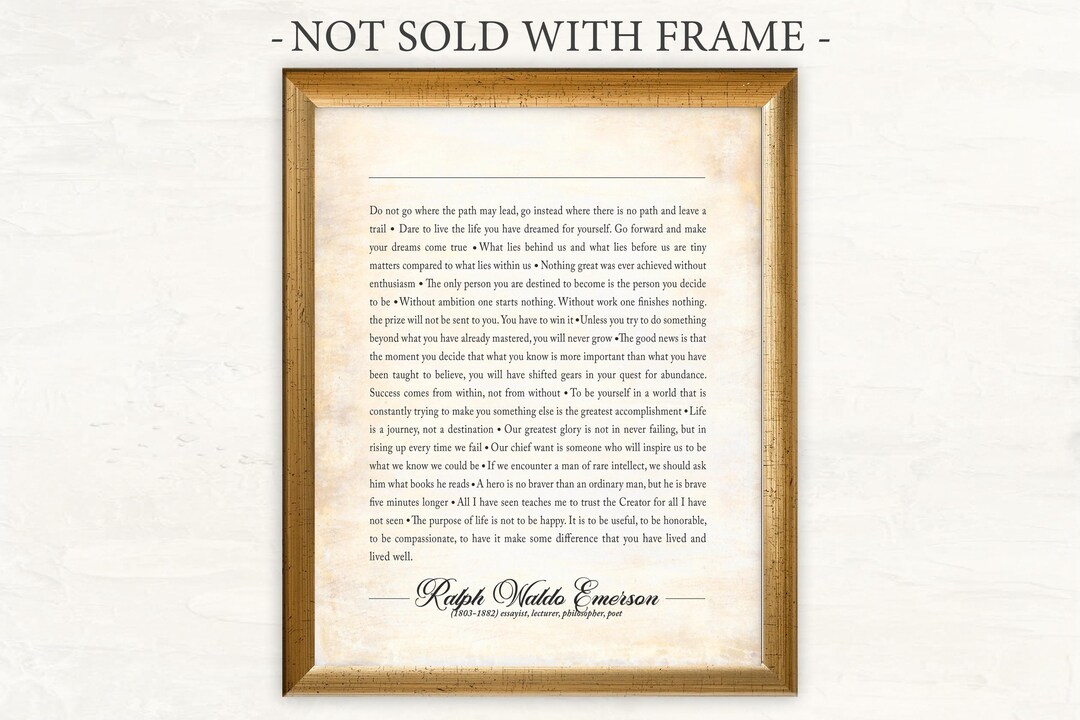 Ralph Waldo Emerson Quote Print, Literary Gift (unframed) - Etsy