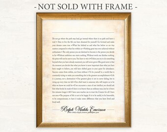 Impression citation de Ralph Waldo Emerson, cadeau littéraire (sans cadre)