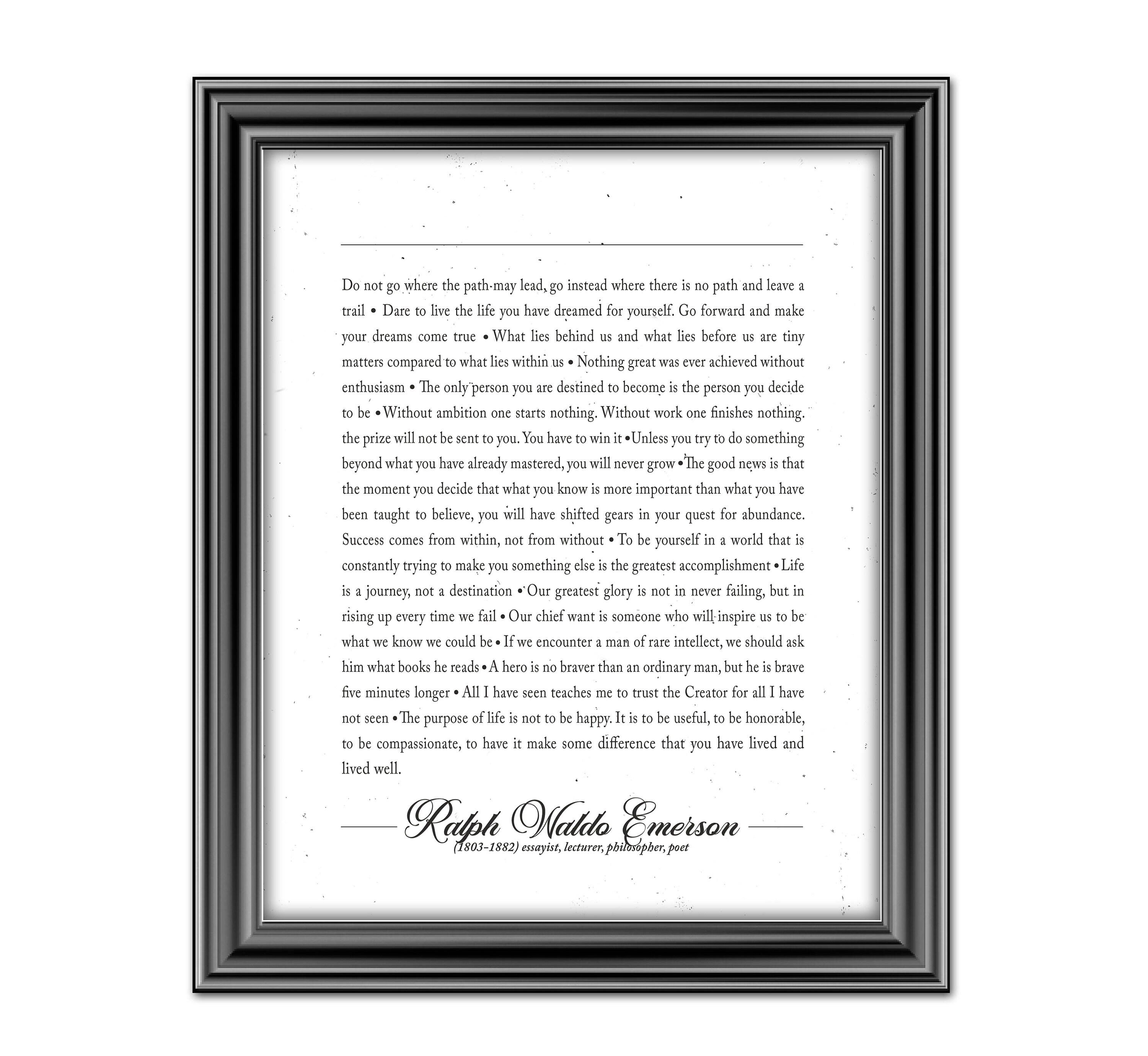Ralph Waldo Emerson Quote Print, Literary Gift (unframed) - Etsy