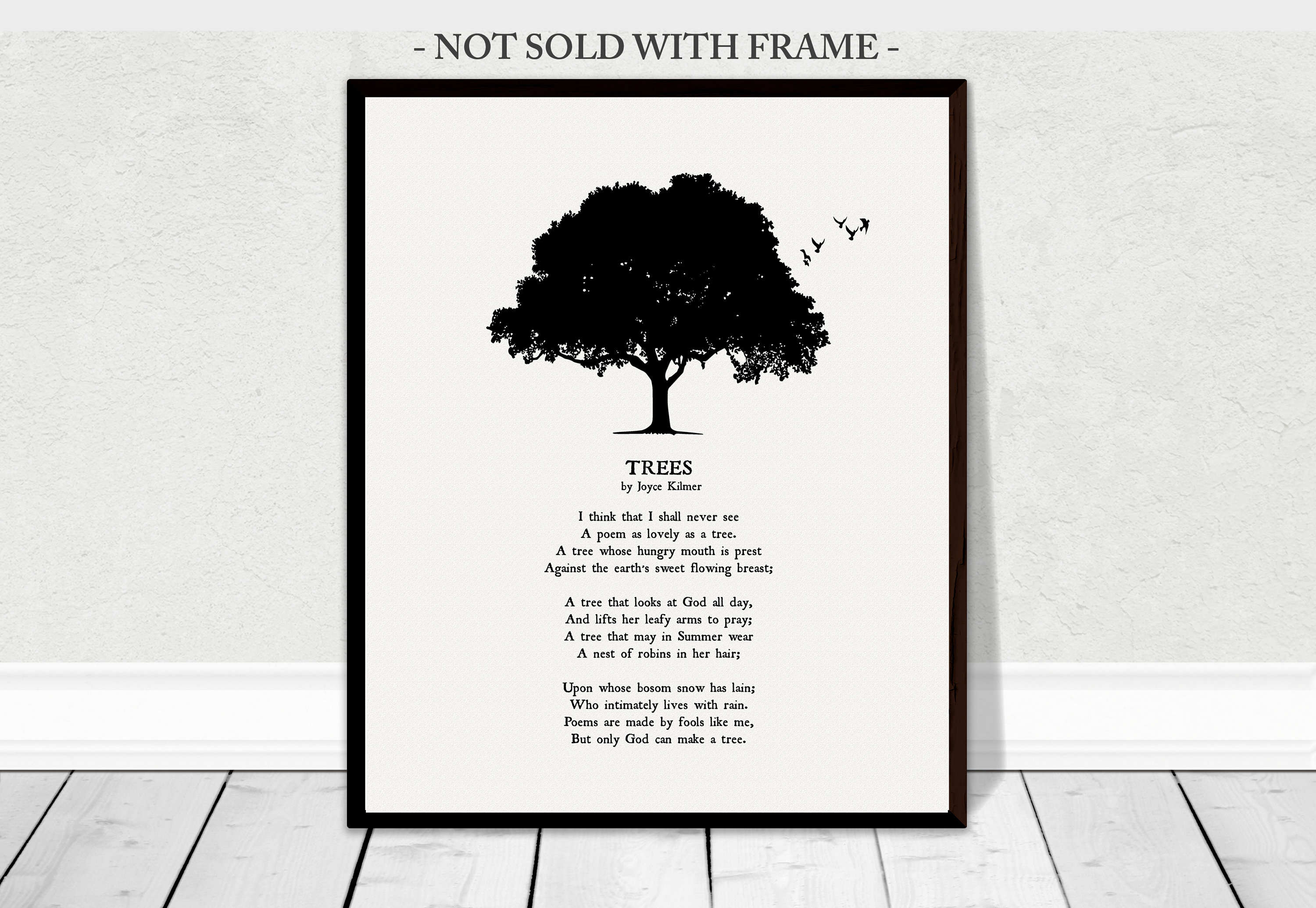 JOYCE KILMER TREES Poem, Nature Lover Gift Idea, I Think That I Shall