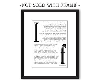 Rudyard Kipling "If" Poem Print, Literary Wall Art