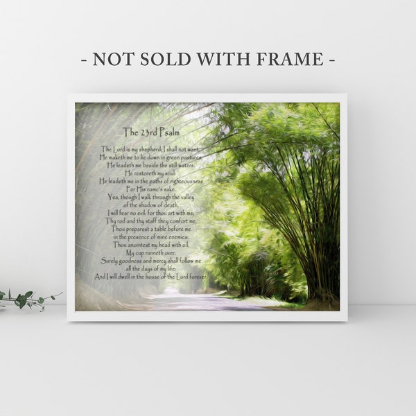 PSALM 23, The 23rd Psalm, The Lord is My Shepherd, Scripture Verse,  Bible Verse, Pastor Gift Idea, Church Office Art Print (Unframed)