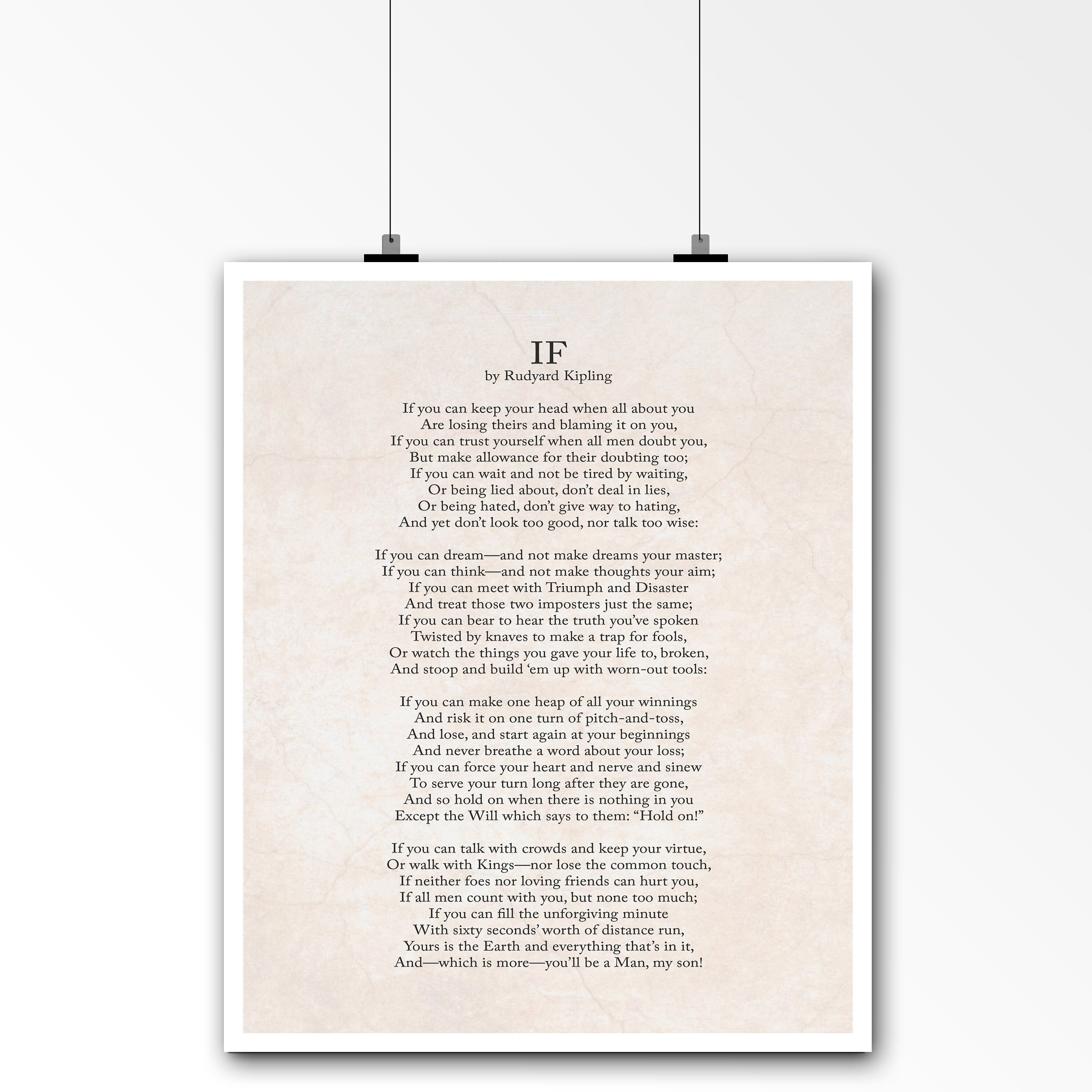 Italiano Poesia Se Di Kipling Da Stampare