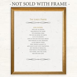 THE LORD&#39;S PRAYER, Christian Religious Bible Verse, Home Décor 8x10 & 11x14 Wall Art Print (Unframed)