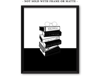 Bibliophile Definition Art Print, Minimalist Book Lover Gift (Unframed)