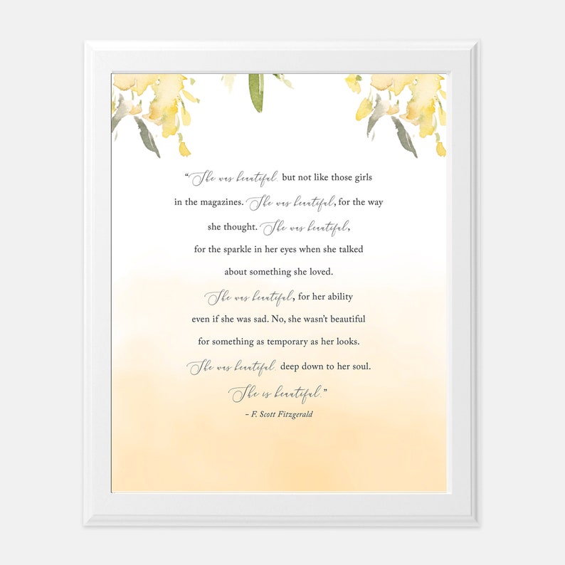F Scott Fitzgerald Love Romantic Quote Literary Print Etsy
