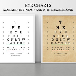 EYE CHART, Robertson Davies Quote, Ophthalmologist Office Décor, Inspirational, Motivational White and Vintage 8x10 Print (UNFRAMED)