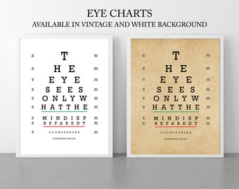 Eye Chart Print, Robertson Davies Quote, Ophthalmologist Decor (8x10 UNFRAMED)