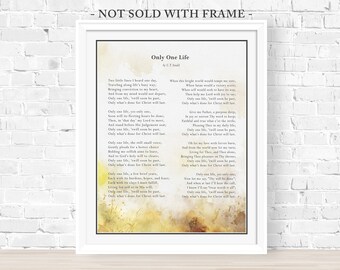 Only One Life Poem - Etsy