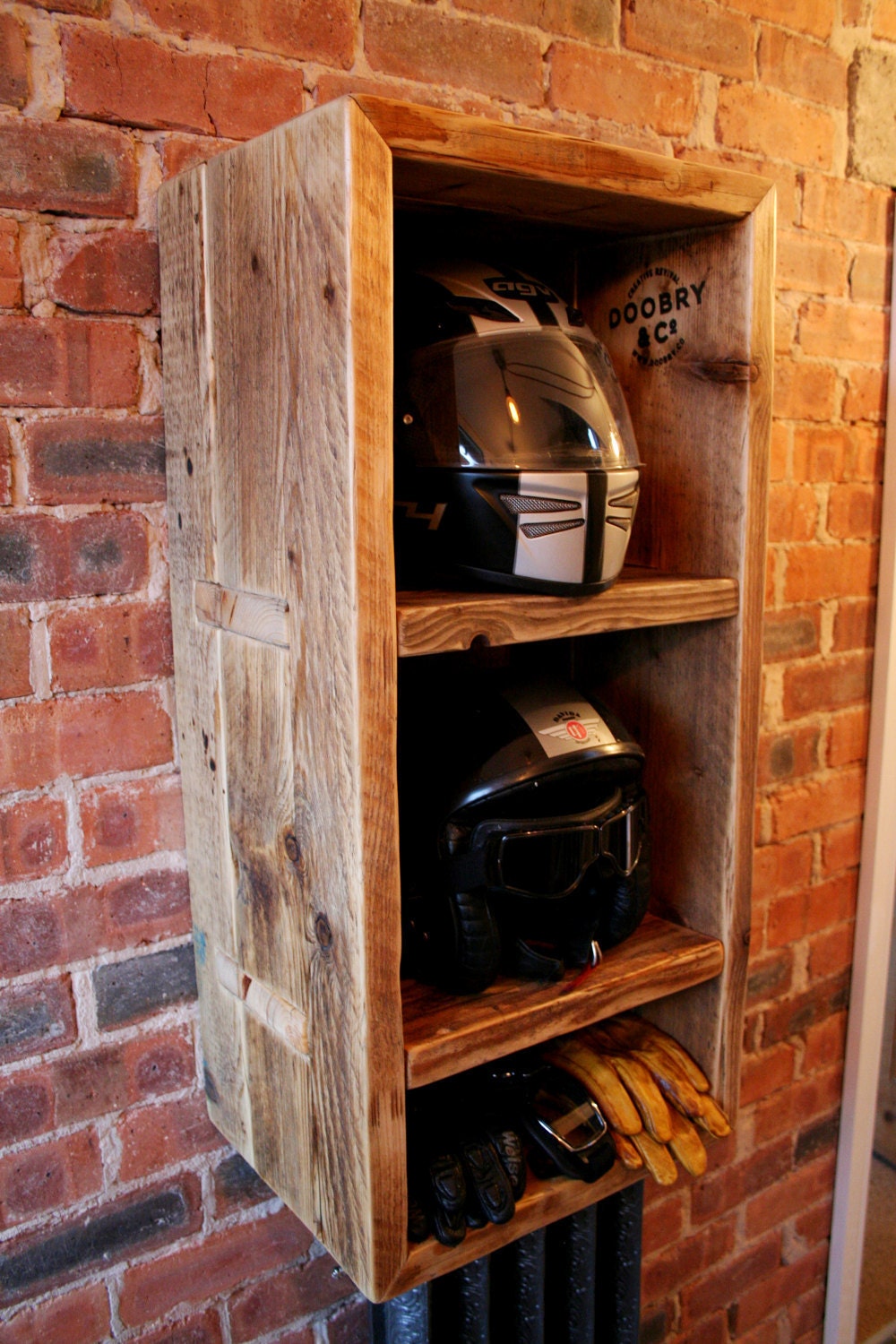 Motorbike Motorcycle helmet storage unit. 2 compartments for Etsy