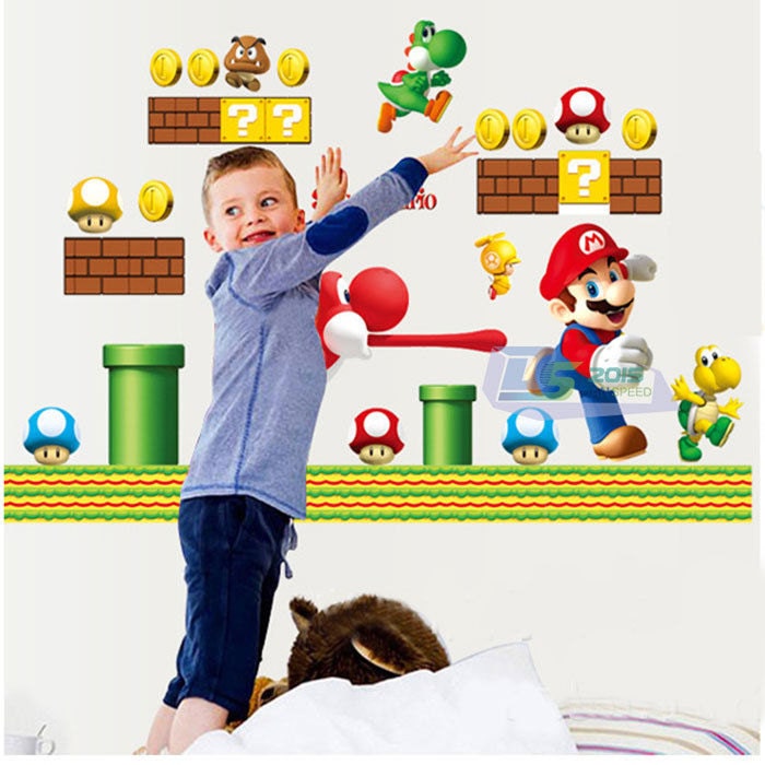 Super Mario Bros Nursery Decal Room Decals Hot Selling Kids Bedroom ...