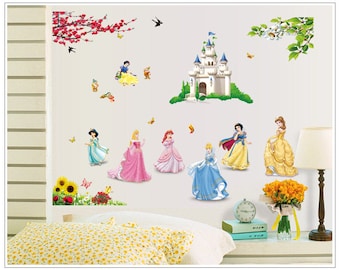 Princess Wall Decals kids room Removable Wall Sticker Decals Nursery Decor Vinyl