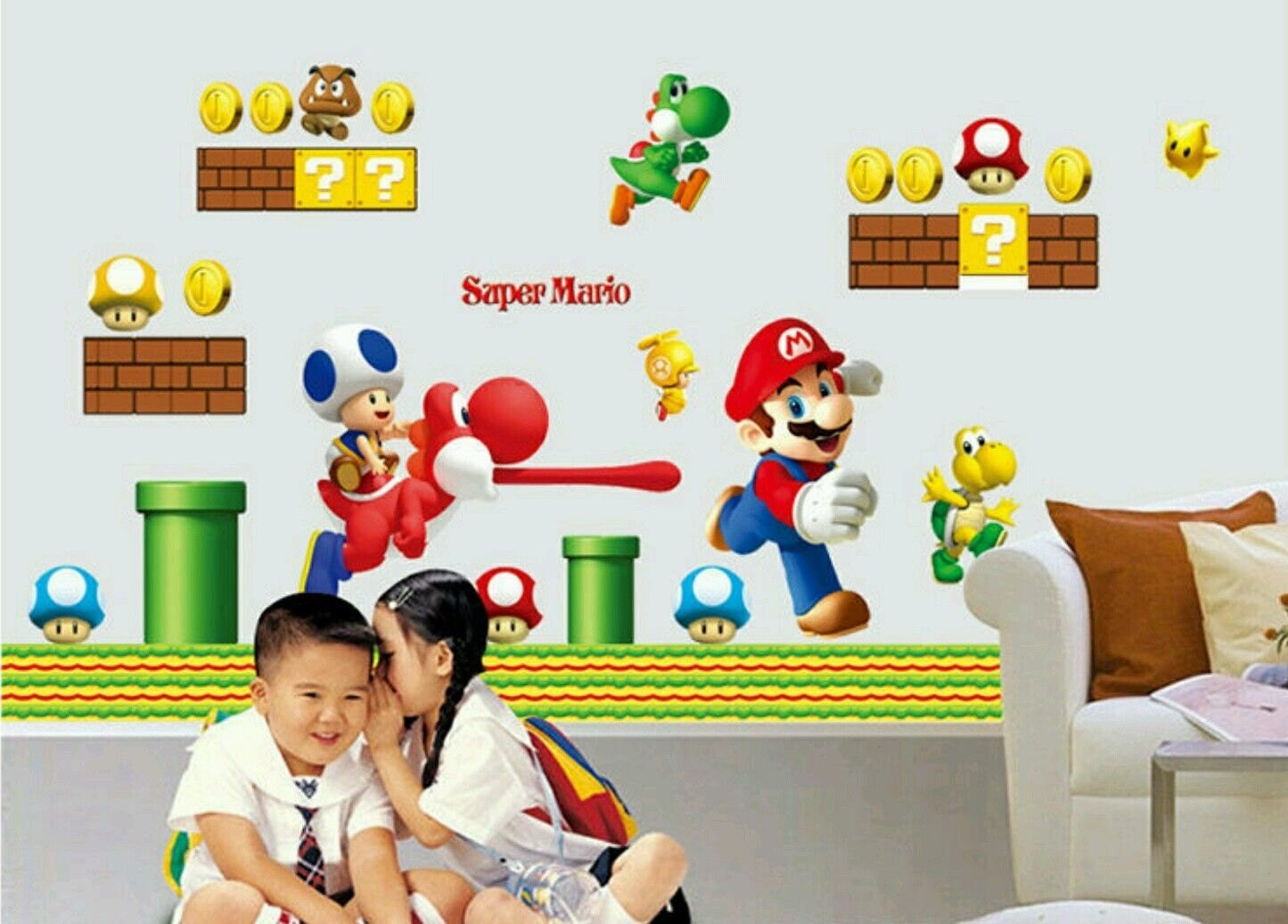 Super Mario Bros Nursery Decal Room Decals Hot Selling Kids Bedroom ...