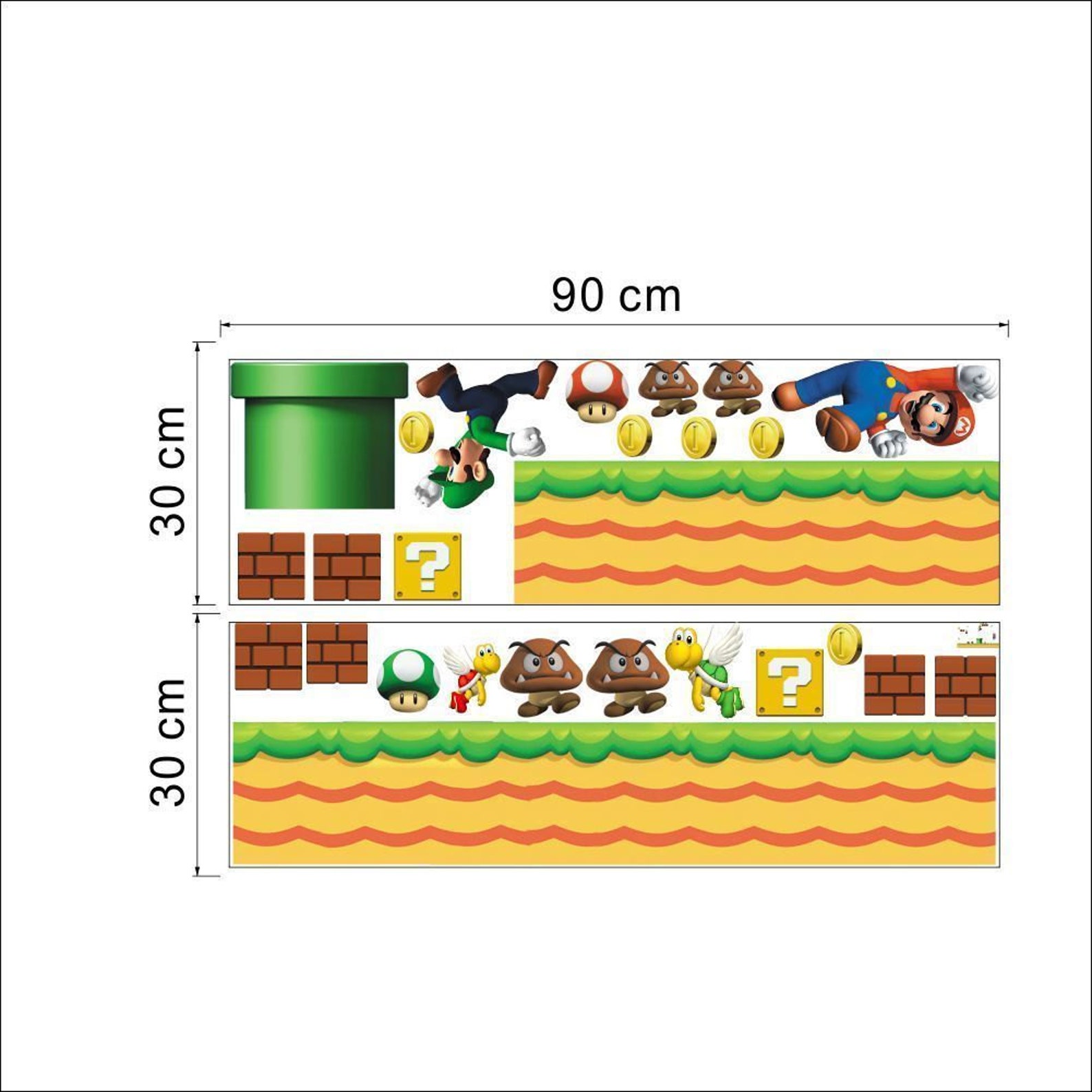 Huge Super Mario Bros Removable Wall Sticker Decals Kids Nursery Decor ...