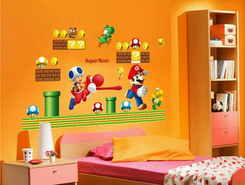 Super Mario Bros Nursery Decal Room Decals Hot Selling Kids Bedroom ...