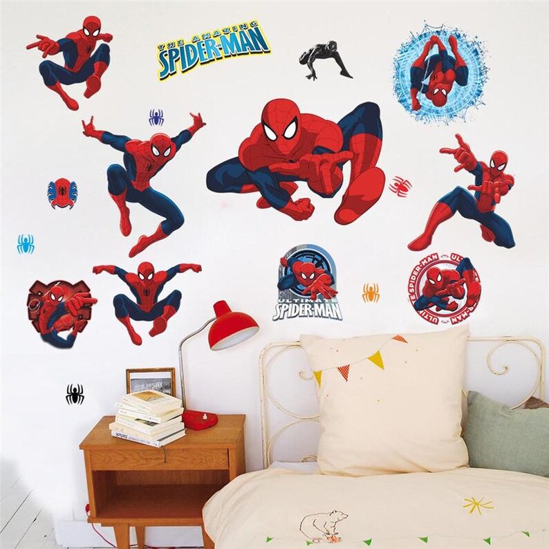 10 Large Spiderman Wall Stickers Art Decals Kids Boy Room Etsy