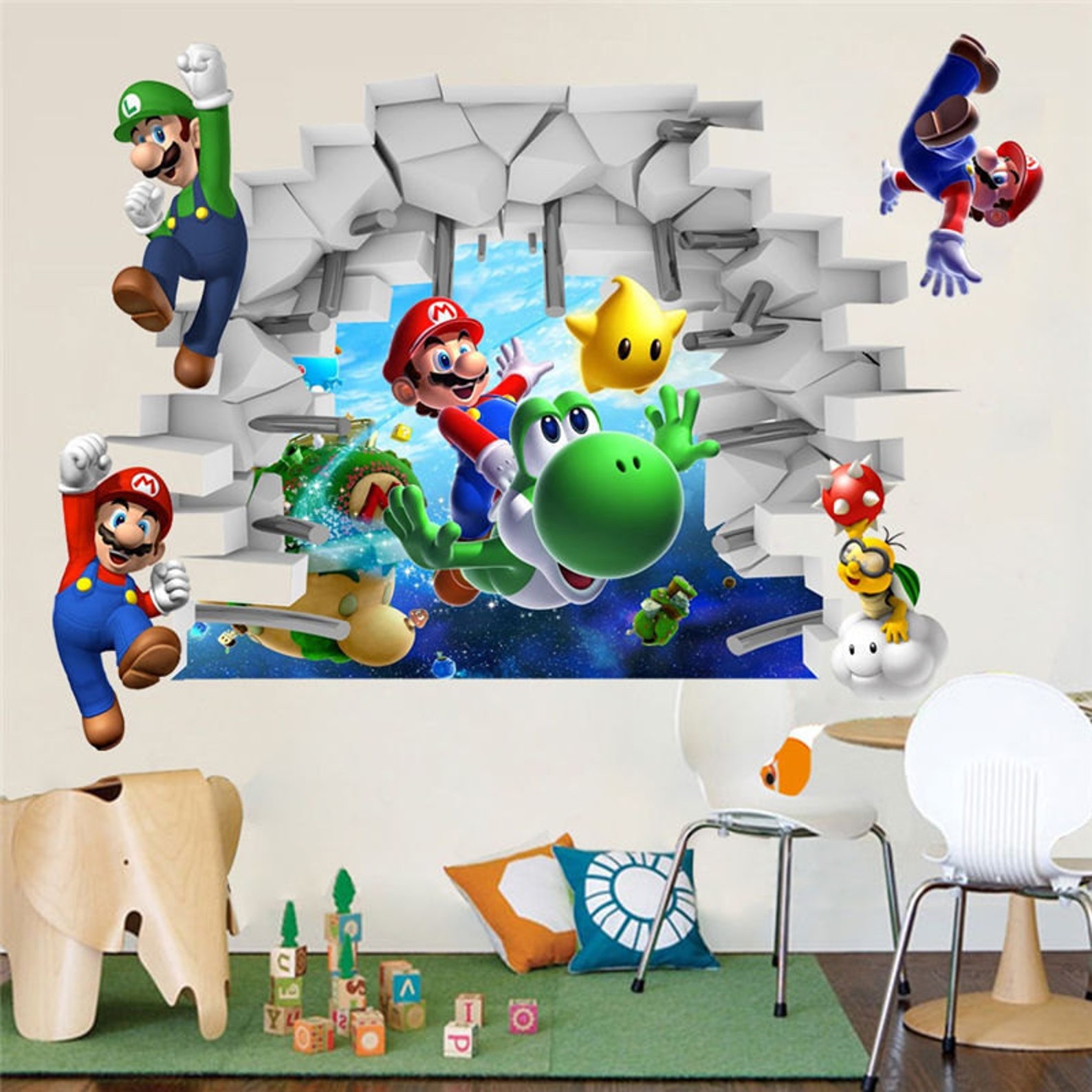 Super Mario Removable Bros Kids Room Games Wall Sticker Decals Home ...