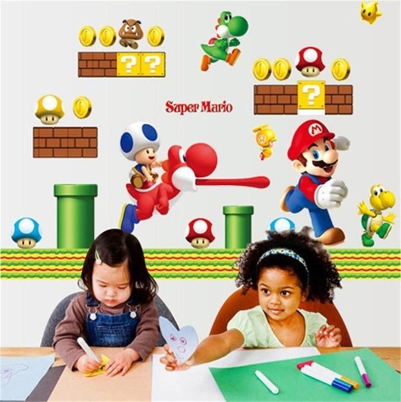 Super Mario Bros Nursery Decal Room Decals Hot Selling Kids Bedroom ...